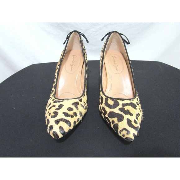 EUC! Amelia Grace Leopard Pony Hair Point Toe Bow High Heels Shoes Women Sz 6.5M - Picture 2 of 10